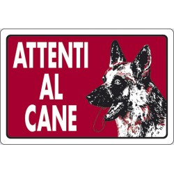 Cartello Attenti al cane Pastore Tedesco